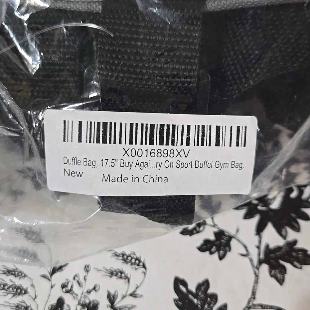 Gray and Black Duffel Bag O18
